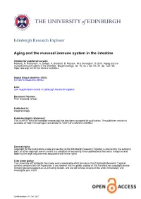 Aging and the Mucosal Immune System in the Intestine