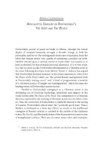 Apocalyptic Imagery in Dostoevskij's the Idiot and the Devils