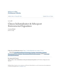Chinese Industrialization & Subsequent Environmental Degradation
