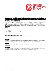 Disruption of SF3B1 Results in Deregulated Expression And