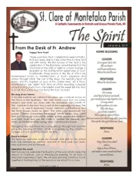 From the Desk of Fr. Andrew Happy New Year!