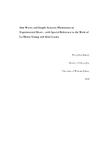 Sine Waves and Simple Acoustic Phenomena in Experimental Music - with Special Reference to the Work of La Monte Young and Alvin Lucier