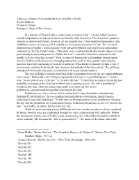 Taboo As a Means of Accessing the Law in Kafka's Works Taylor
