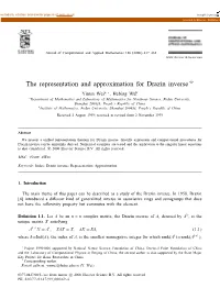 The Representation and Approximation for Drazin Inverse