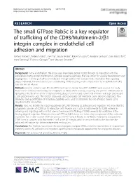 The Small Gtpase Rab5c Is a Key Regulator of Trafficking of the CD93