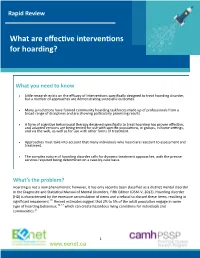 What Are Effective Interventions for Hoarding?
