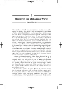 Identity in the Globalizing World1
