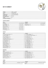Match Summary Report