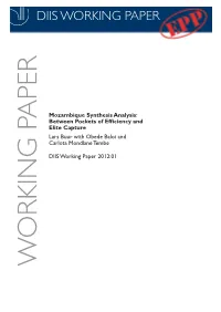 Mozambique Synthesis Analysis: Between Pockets of Efﬁciency and Elite Capture Lars Buur with Obede Baloi and Carlota Mondlane Tembe