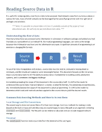 Reading Source Data in R