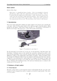 Dark Matter 1 Introduction 2 Evidence of Dark Matter