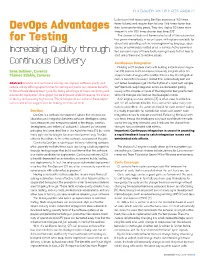 Devops Advantages for Testing