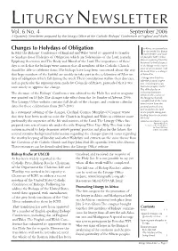 Liturgy Newsletter Vol