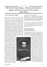 Mosta: Pastoral Visits, Plague, and the Erection of a New Parish (1575-1619)