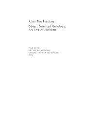 Object Oriented Ontology, Art and Art-Writing
