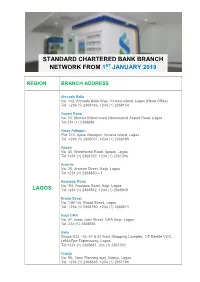 Standard Chartered Bank Branch Network from 1St