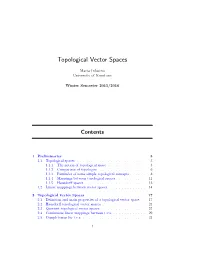 Topological Vector Spaces