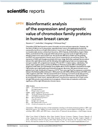 Bioinformatic Analysis of the Expression and Prognostic Value Of