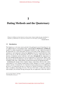Dating Methods and the Quaternary
