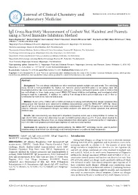 Ige Cross-Reactivity Measurement of Cashew Nut, Hazelnut and Peanuts