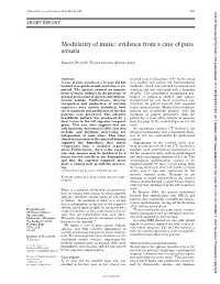 Modularity of Music: Evidence from a Case of Pure Amusia