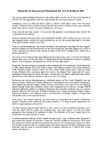 Rationale for Government Resolution No. 315 of 26 March 2021