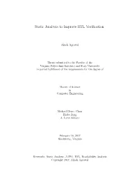 Static Analysis to Improve RTL Verification