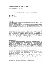 Structuralism in the Philosophy of Mathematics