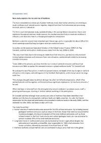 18 September 2013 New Study Explains the Rise and Rise of Methane