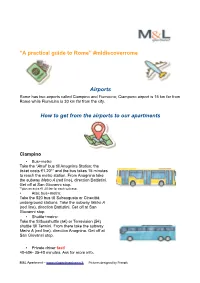 “A Practical Guide to Rome” #Mldiscoverrome Airports How To