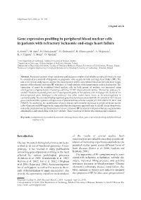 Gene Expression Profiling in Peripheral Blood Nuclear Cells in Patients with Refractory Ischaemic End-Stage Heart Failure