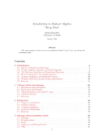 Introduction to Abstract Algebra “Rings First”