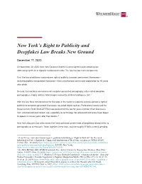 New York's Right to Publicity and Deepfakes Law Breaks New Ground