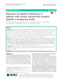 Relevance of Vitamin D Deficiency in Patients