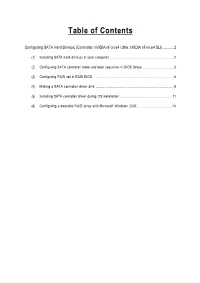 Table of Contents