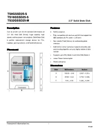 Ts8gssd25-S Ts16gssd25-S Ts32gssd25-M