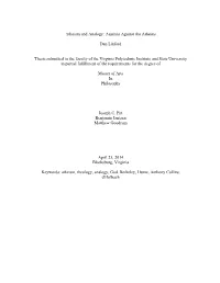 Atheism and Analogy: Aquinas Against the Atheists Dan Linford Thesis Submitted to the Faculty of the Virginia Polytechnic Instit