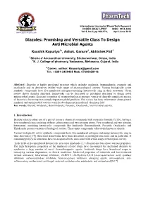 Diazoles: Promising and Versatile Class to Design Anti Microbial Agents