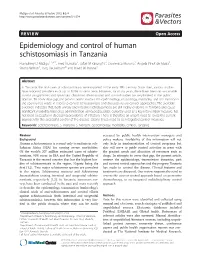 Epidemiology and Control of Human Schistosomiasis In