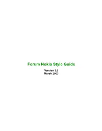 Forum Nokia Style Guide