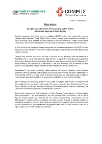 Press Release Complix Extends Series a Financing to EUR 7 Million With