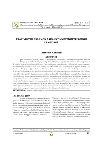 Tracing the Aklanon Asean Connection Through Language