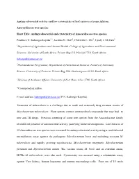 Antimycobacterial Activity and Low Cytotoxicity of Leaf Extracts of Some African