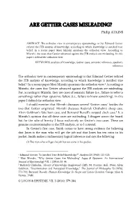 ARE GETTIER CASES MISLEADING? Philip ATKINS
