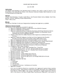 BOARD MEETING MINUTES June 16, 2008
