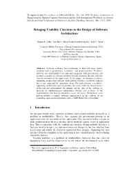 Bringing Usability Concerns to the Design of Software Architecture*
