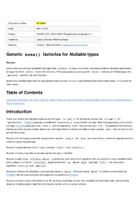 Factories for Nullable Types Table of Contents Introduction