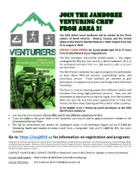 Join the Jamboree Venturing Crew from Area 2!