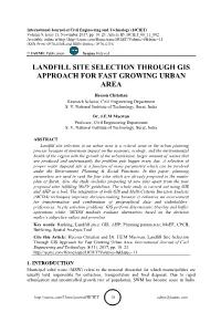 Landfill Site Selection Through Gis Approach for Fast Growing Urban Area