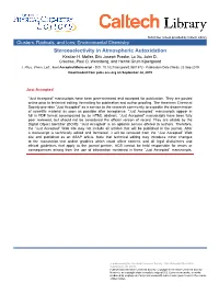 Stereoselectivity in Atmospheric Autoxidation Kristian H